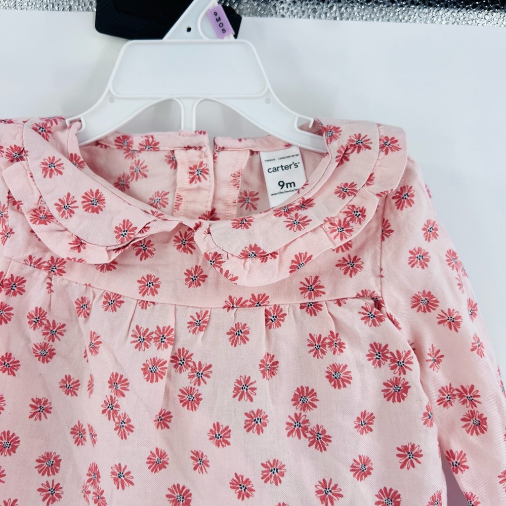 Carter’s Toddler Girl 2-Piece Floral Top and Denim Pants Set new 9m - Picture 4 of 11